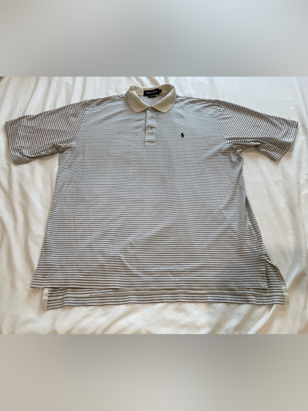 Polo by Ralph Lauren Men’s Short Sleeve Striped Polo - Black& White
